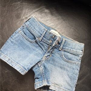 abercrombie kids Blue Denim Shortie Shorts
